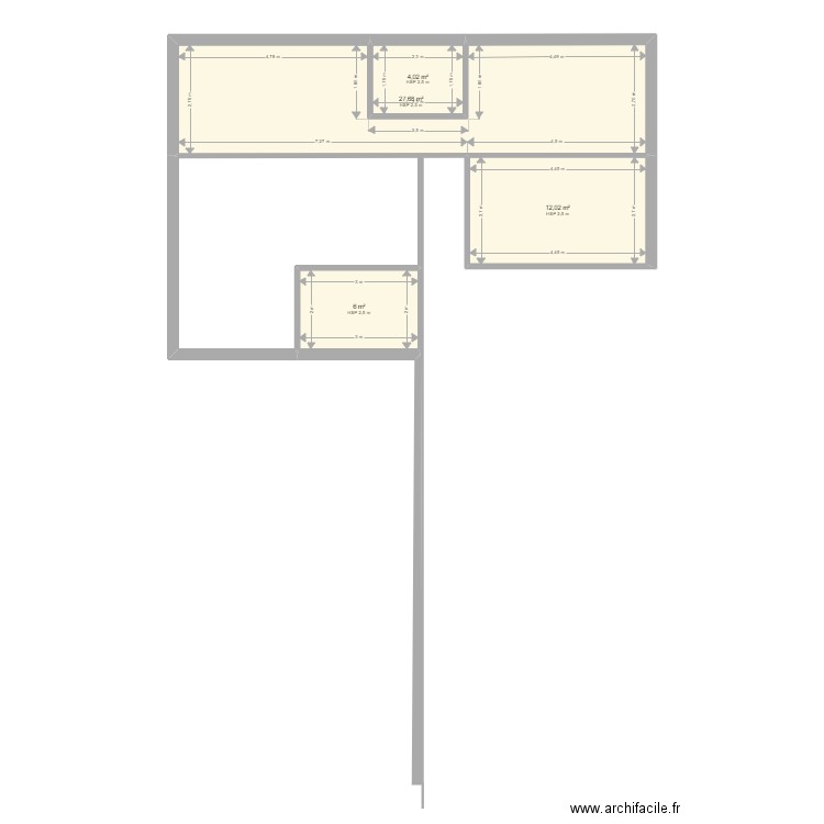 Projet villa Maroc 11 2024. Plan de 4 pièces et 50 m2