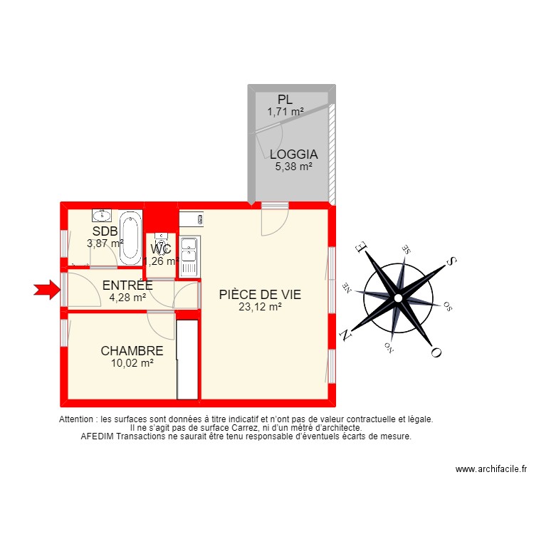 BI 21750 - . Plan de 10 pièces et 63 m2