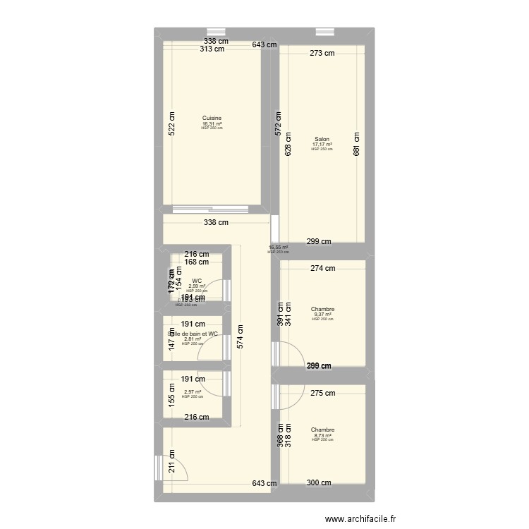 wicha ev. Plan de 9 pièces et 99 m2