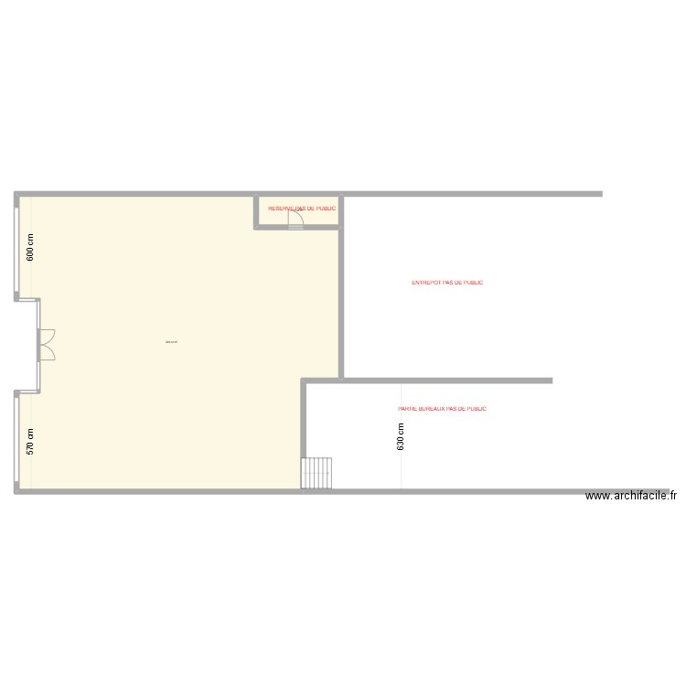 SCI OLLIER MAGASIN PLAN DE PRINCIPE AVANT TRAVAUX. Plan de 2 pièces et 309 m2