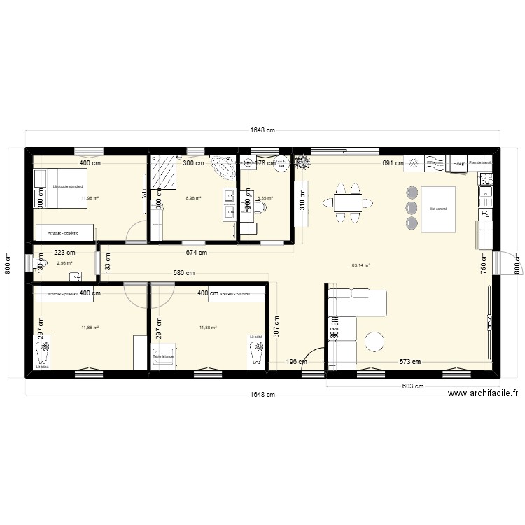 MA²IQON. Plan de 7 pièces et 116 m2