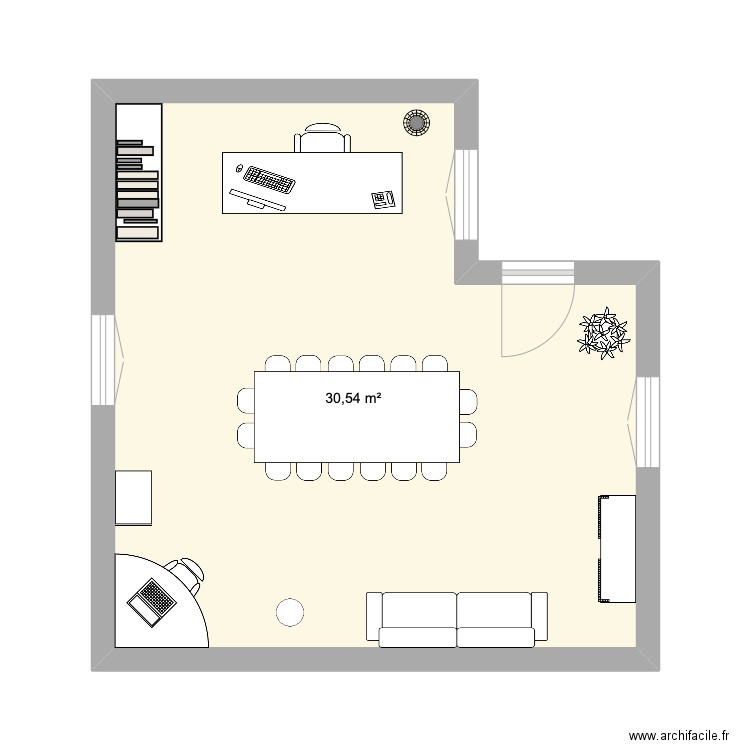 plan1. Plan de 1 pièce et 31 m2