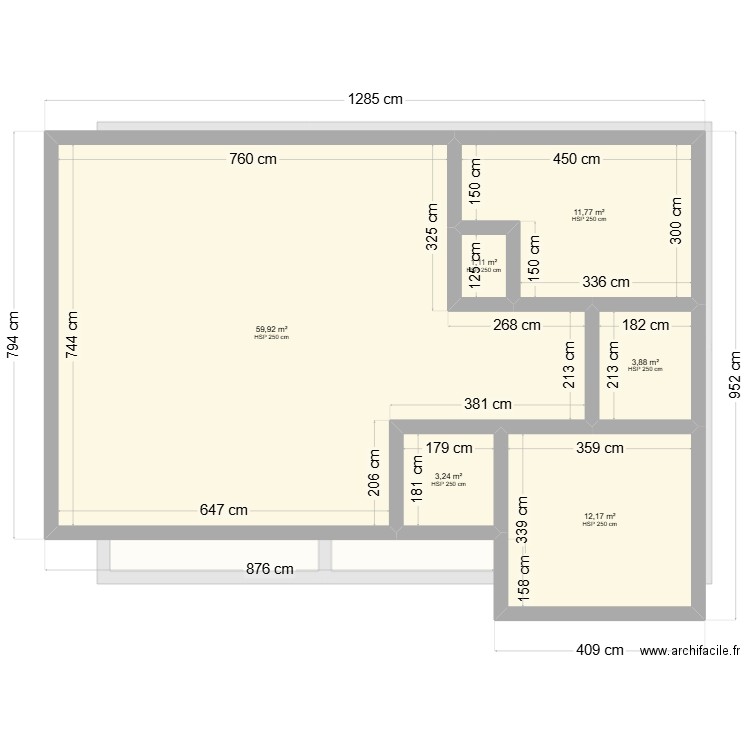 contet maison principale. Plan de 5 pièces et 91 m2