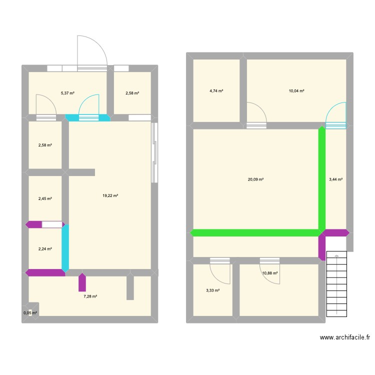 Cabinet St Alban. Plan de 14 pièces et 94 m2