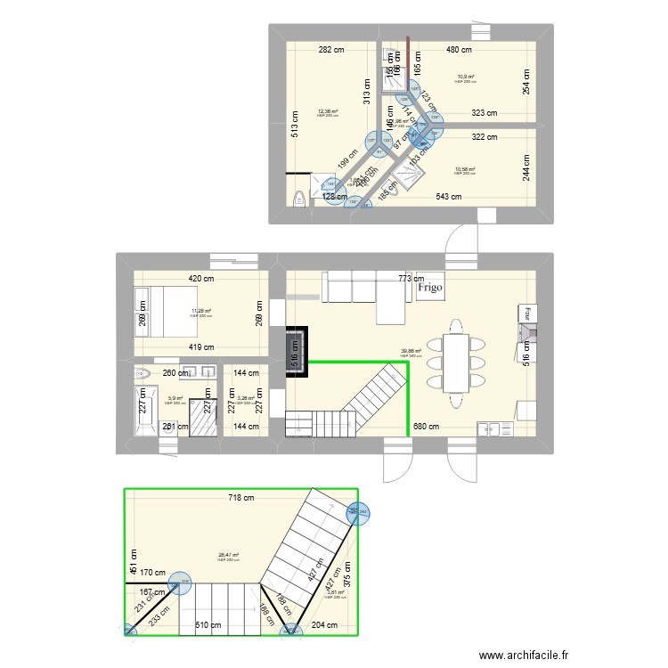 gautrais 2.1. Plan de 11 pièces et 130 m2