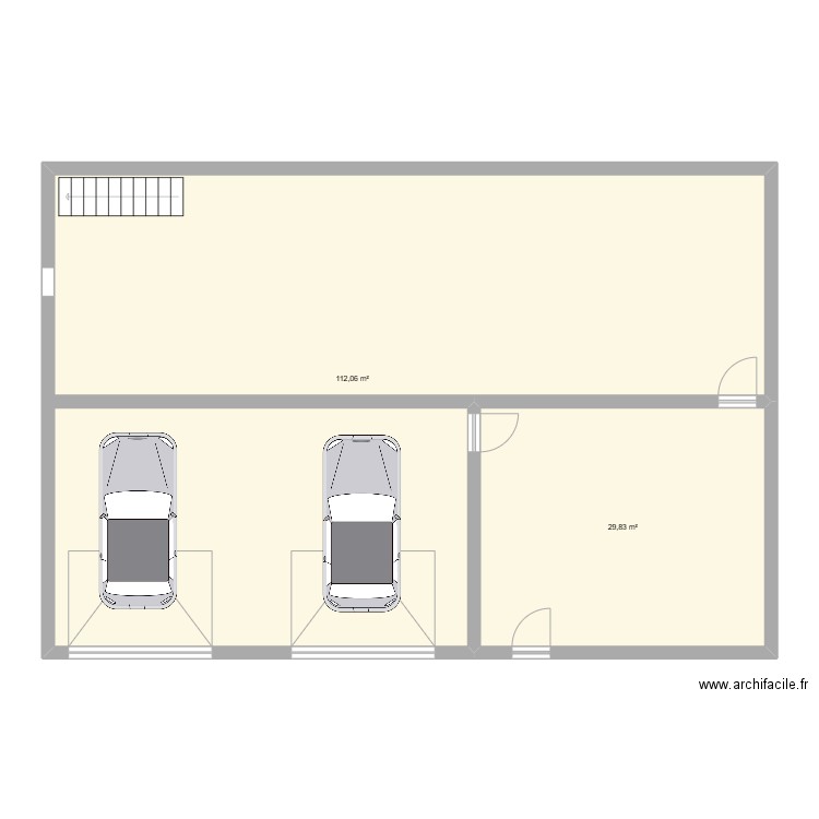 plan maison . Plan de 2 pièces et 142 m2