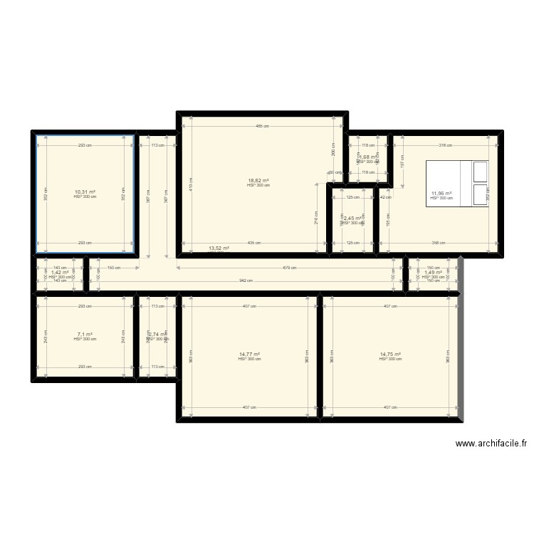 Plan maison 2. Plan de 12 pièces et 101 m2