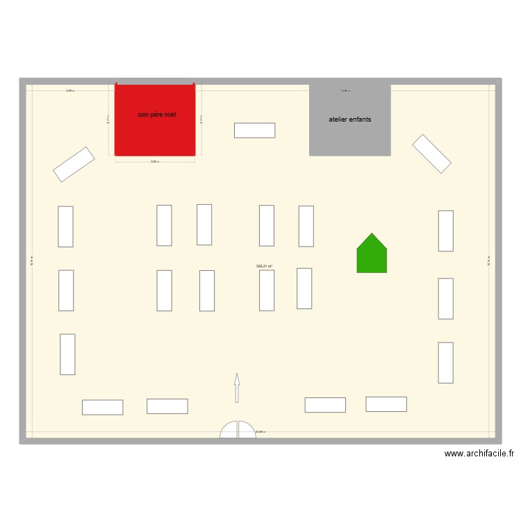 marché de noel. Plan de 3 pièces et 338 m2