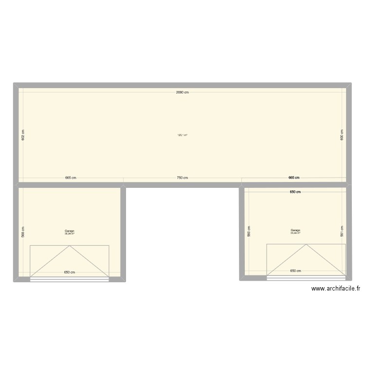 maison. Plan de 3 pièces et 198 m2