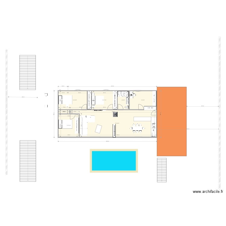 st hilai. Plan de 7 pièces et 105 m2