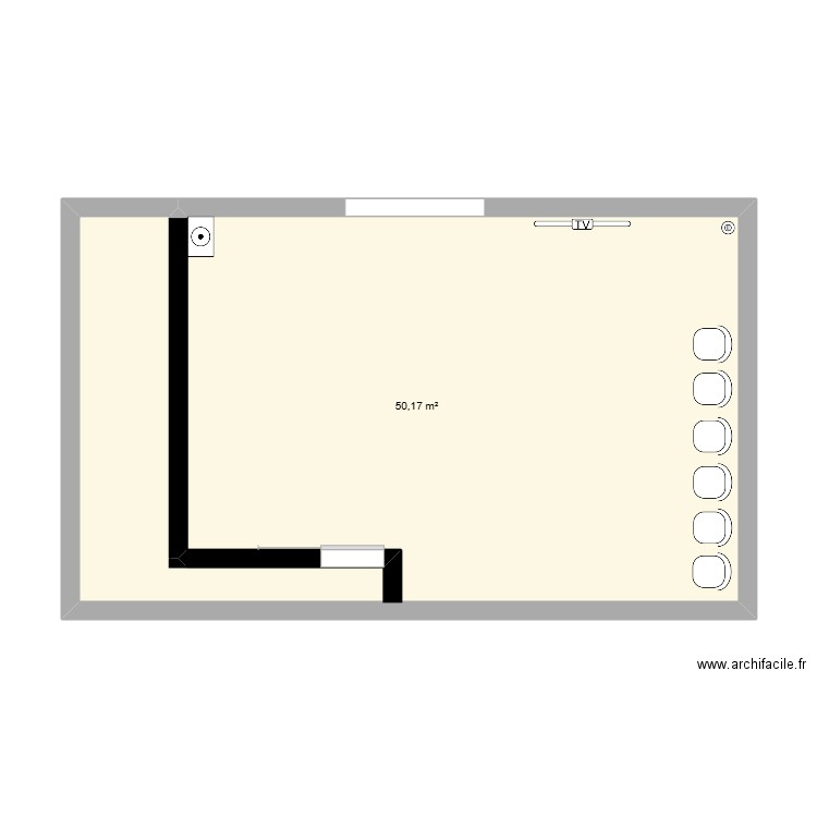 laverie. Plan de 1 pièce et 50 m2