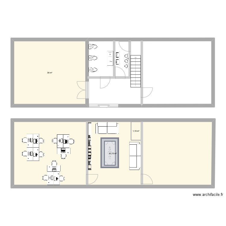 collège salles d'angles. Plan de 3 pièces et 114 m2