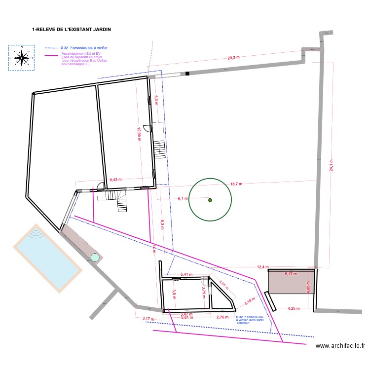 2023-RELEVE DE L'EXISTANT JARDIN  - JULIENAS 112_113 Labroy S et G. Plan de 1 pièce et 4 m2