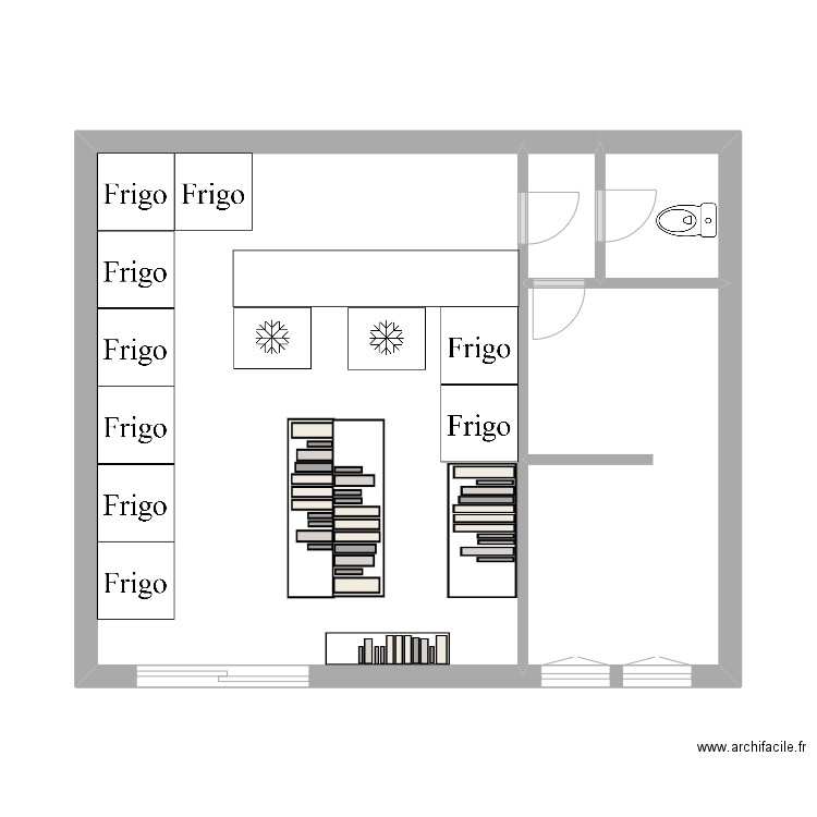 salengro. Plan de 4 pièces et 42 m2