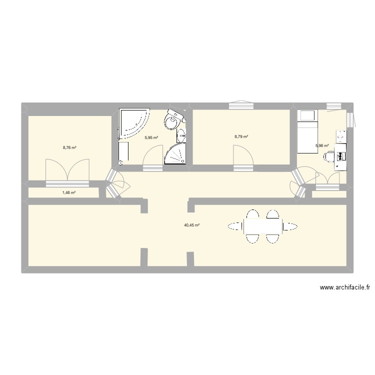 Ma maison. Plan de 6 pièces et 71 m2