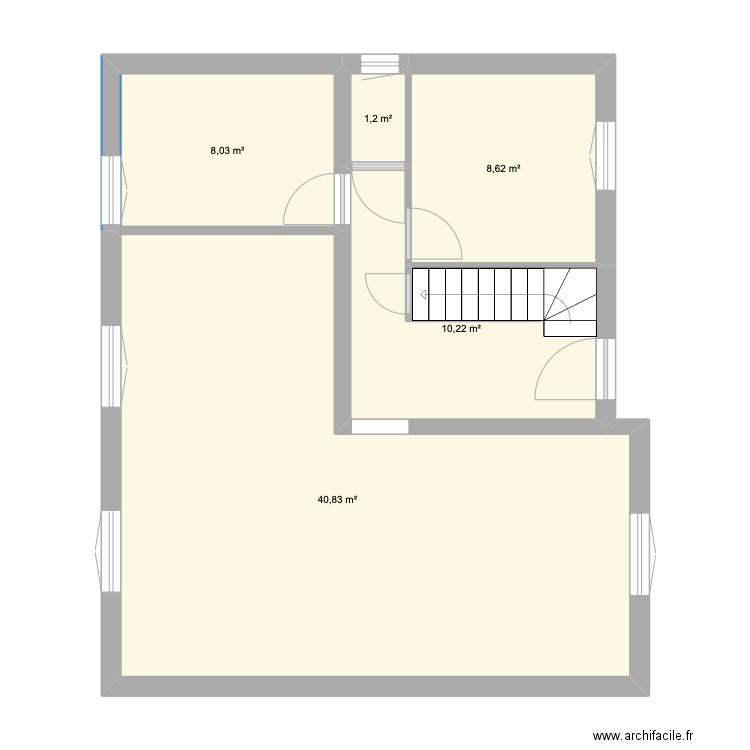 Maison. Plan de 5 pièces et 69 m2