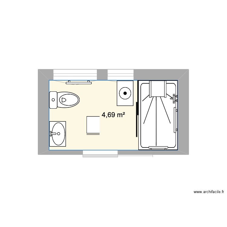 MONNOT. Plan de 1 pièce et 5 m2