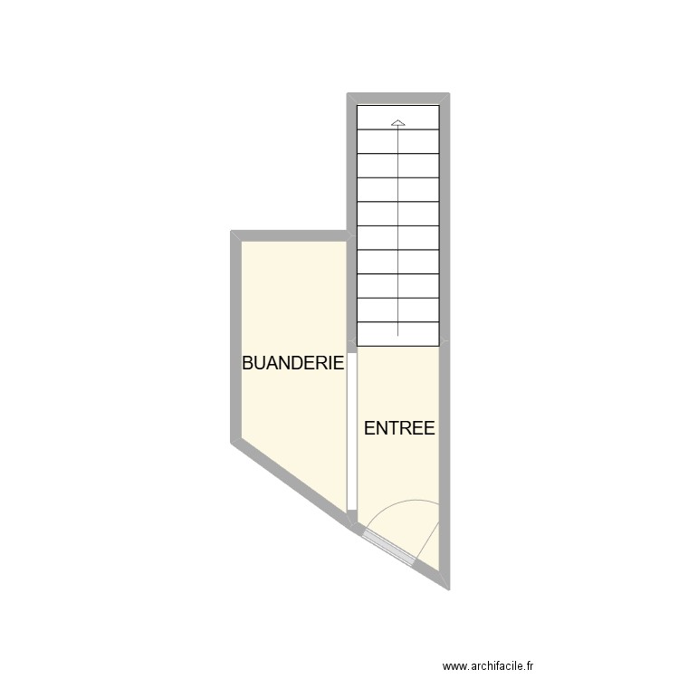 RDC REMPART AM. Plan de 3 pièces et 6 m2