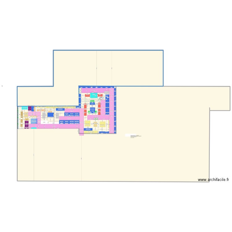 Plan nouvelle usine option 4. Plan de 2 pièces et 1232 m2