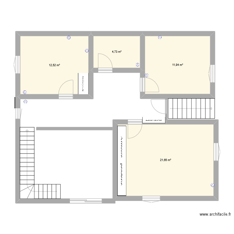 maison Issor 1 etage. Plan de 4 pièces et 51 m2