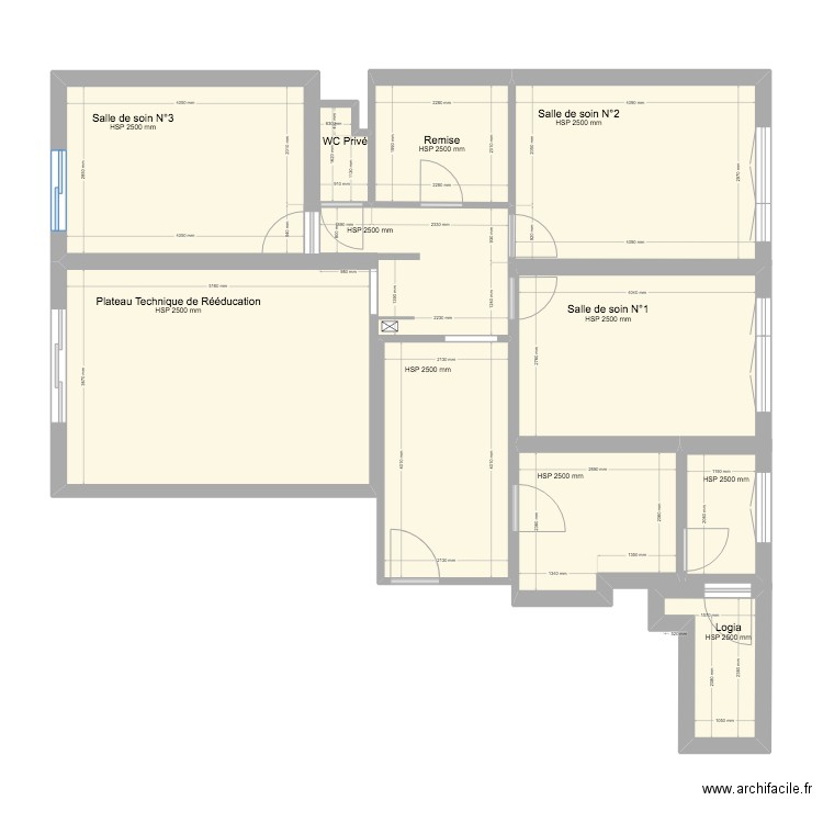 plan du cabinet. Plan de 11 pièces et 85 m2