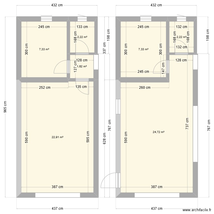 EXTENSION. Plan de 7 pièces et 69 m2