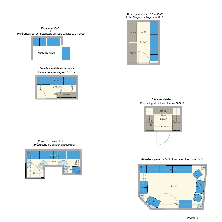 HGE. Plan de 5 pièces et 38 m2