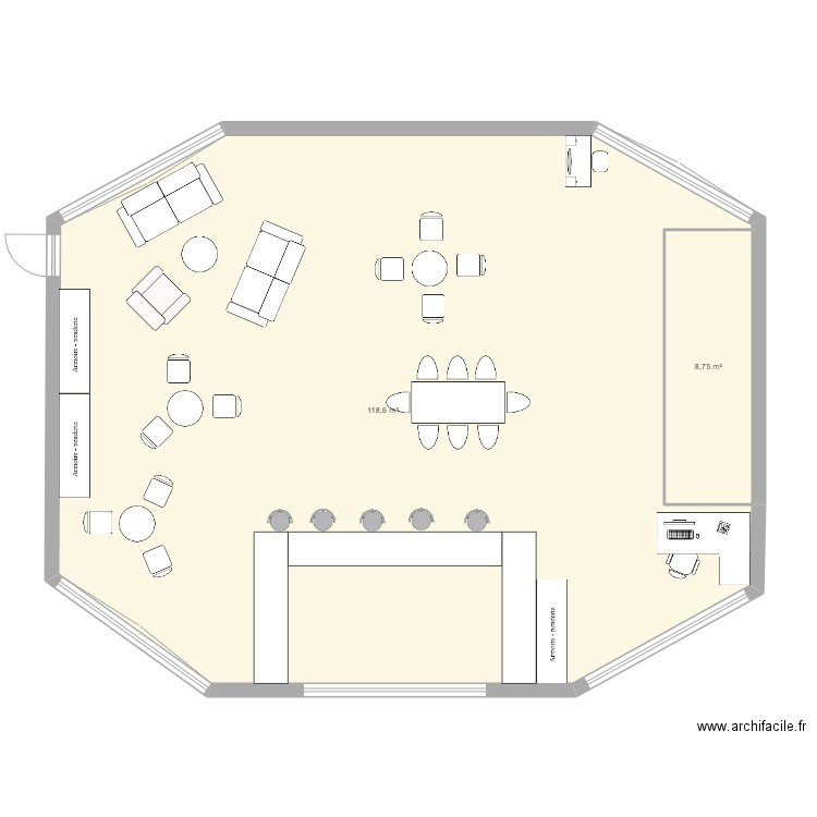 plan tennis. Plan de 2 pièces et 127 m2