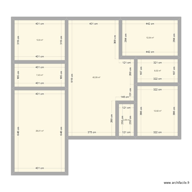 futur1. Plan de 8 pièces et 121 m2