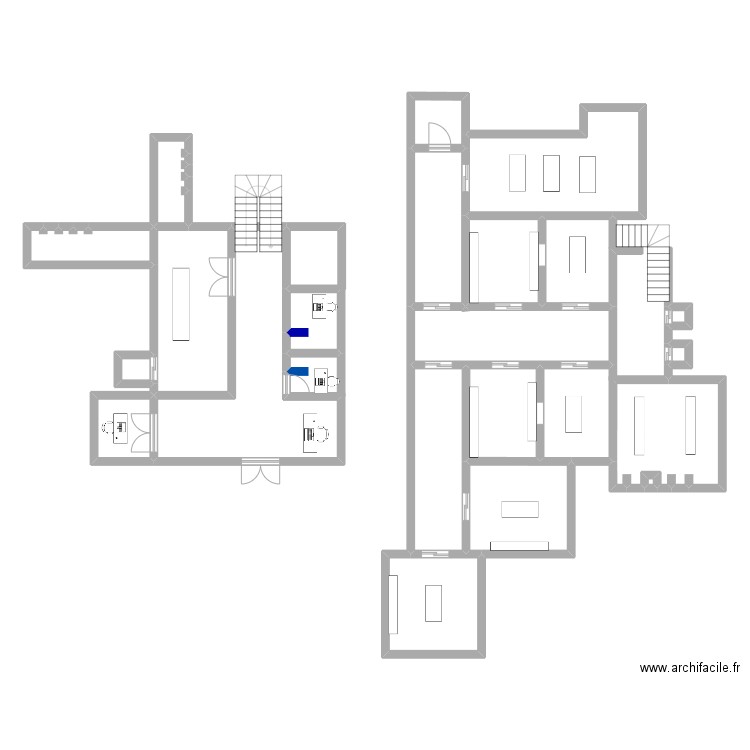 HOPITAL. Plan de 20 pièces et 166 m2