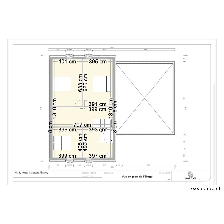 plan étage 1 . Plan de 1 pièce et 104 m2