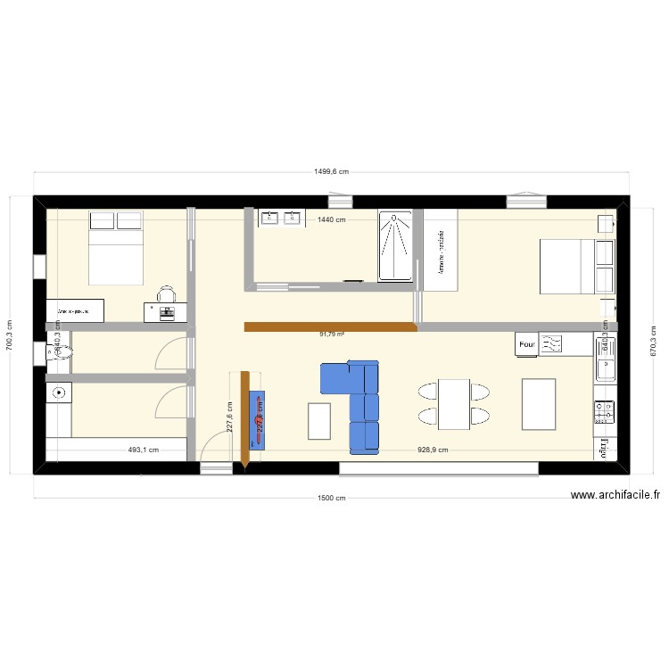 Chalet bis. Plan de 1 pièce et 92 m2