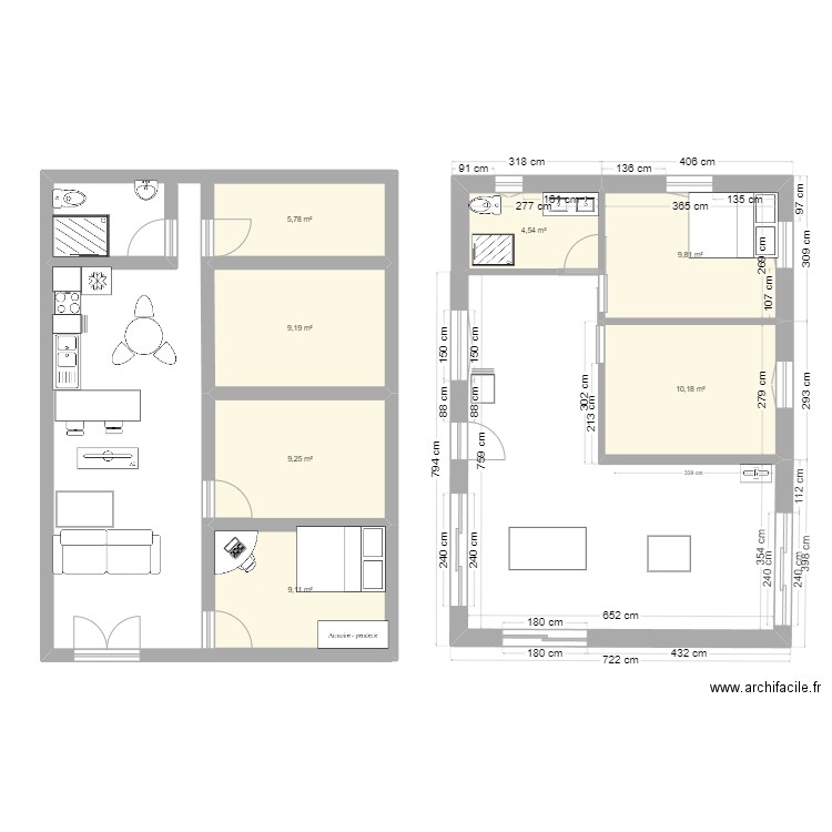 Nungesser. Plan de 7 pièces et 58 m2