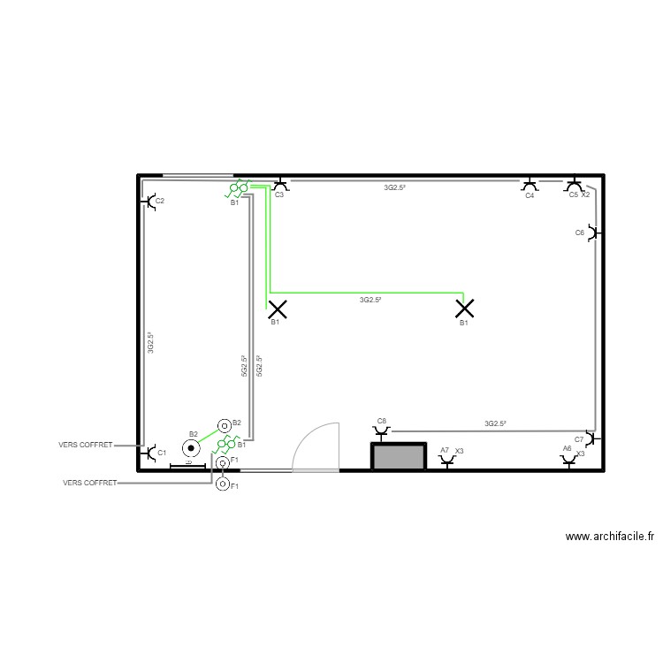 AVISCOURT SALON. Plan de 2 pièces et 40 m2