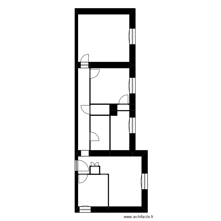 grat 2d. Plan de 10 pièces et 75 m2