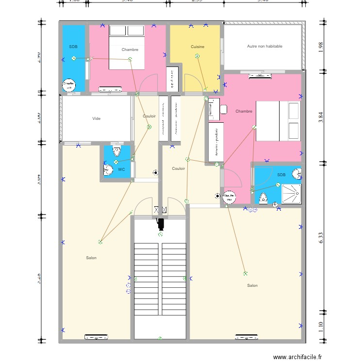 Baïdy. Plan de 43 pièces et 546 m2