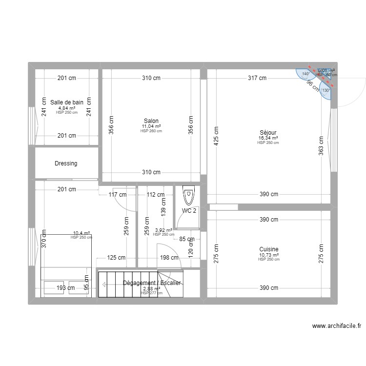 Plan Maison du Mans Pas Agrandissement Version 1 3Ch. . Plan de 19 pièces et 165 m2