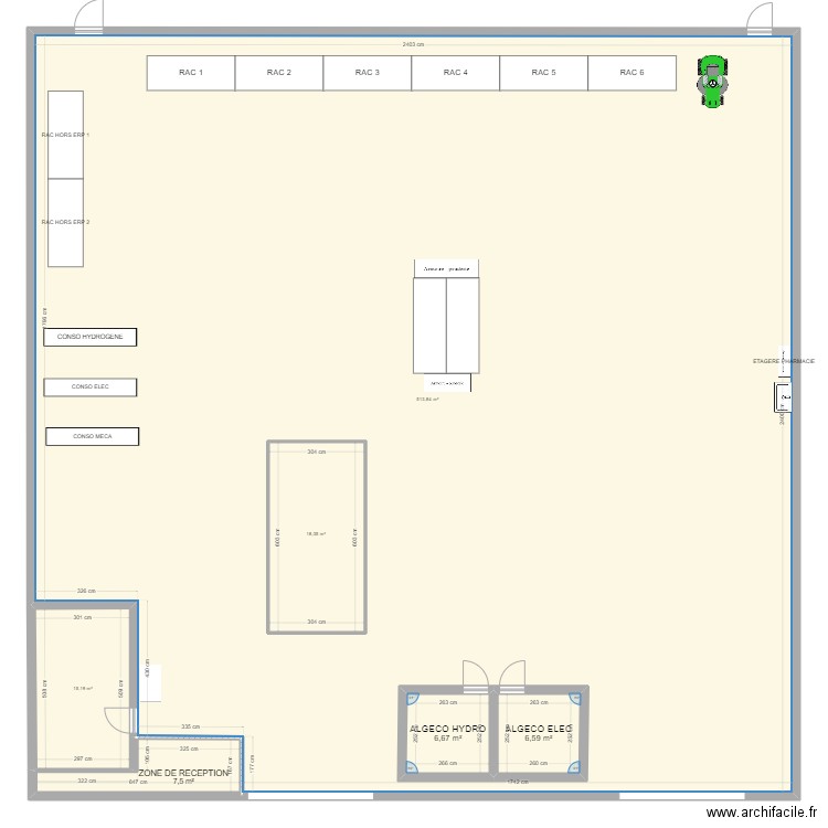 Atel. Plan de 6 pièces et 606 m2