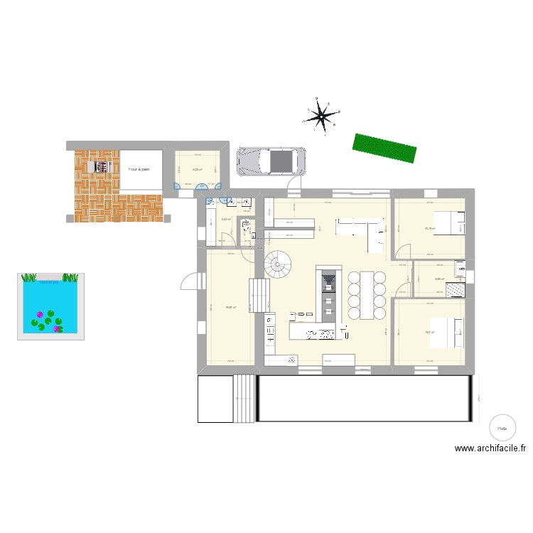 Bordeleix v6. Plan de 15 pièces et 368 m2