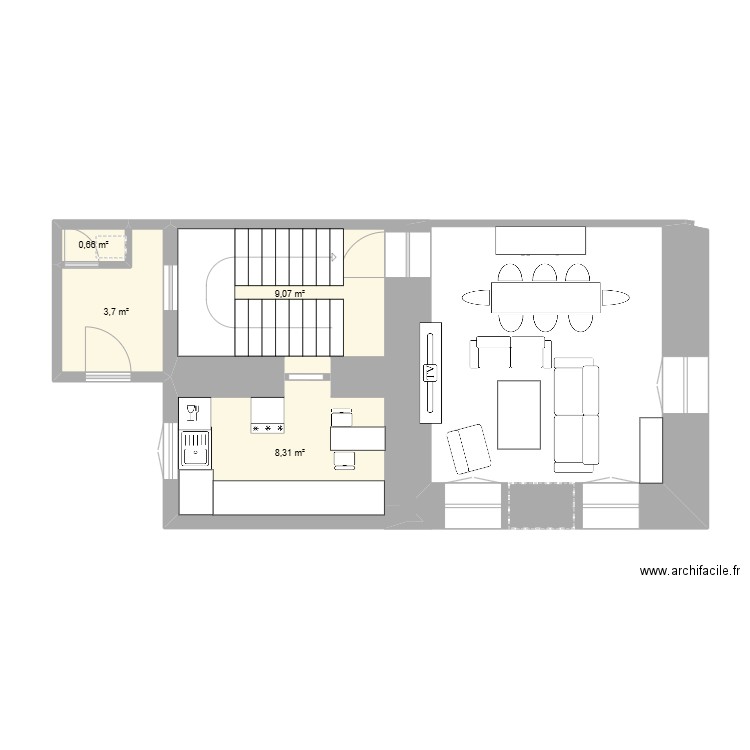 maison chris. Plan de 4 pièces et 22 m2