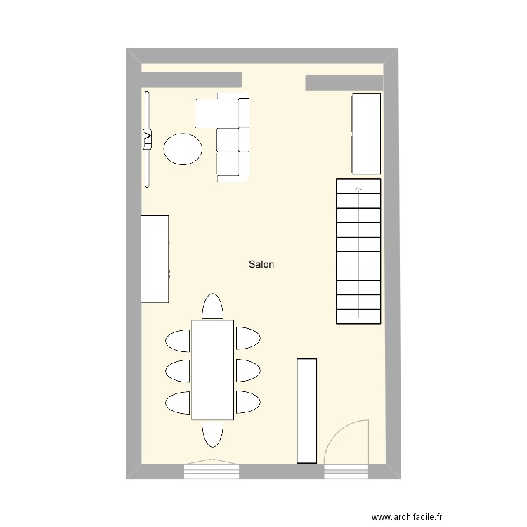 Salon . Plan de 1 pièce et 32 m2