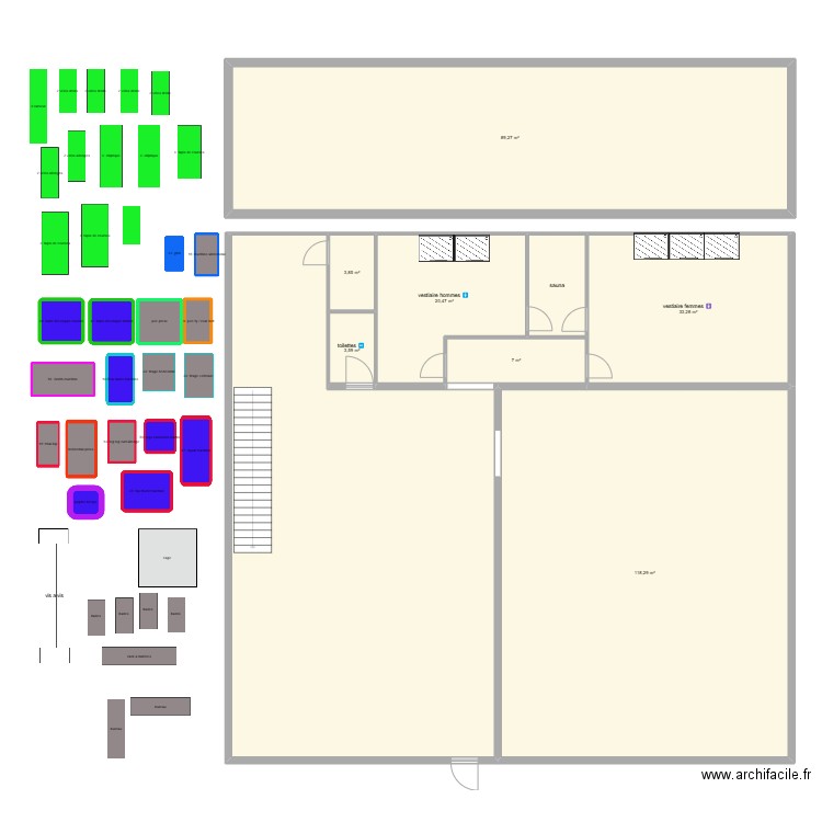 begaar nouvelle  implantation machines 23/10. Plan de 9 pièces et 407 m2