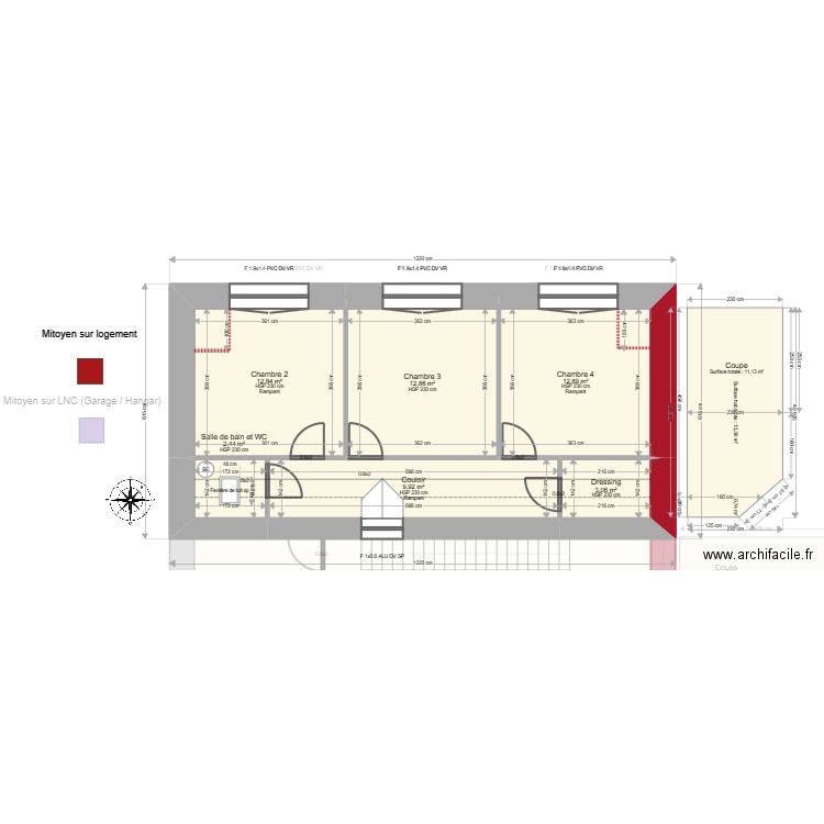 ML24016503. Plan de 11 pièces et 222 m2