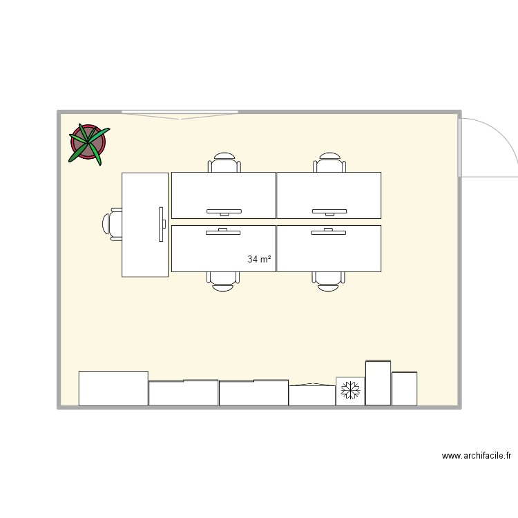 basez. Plan de 1 pièce et 34 m2