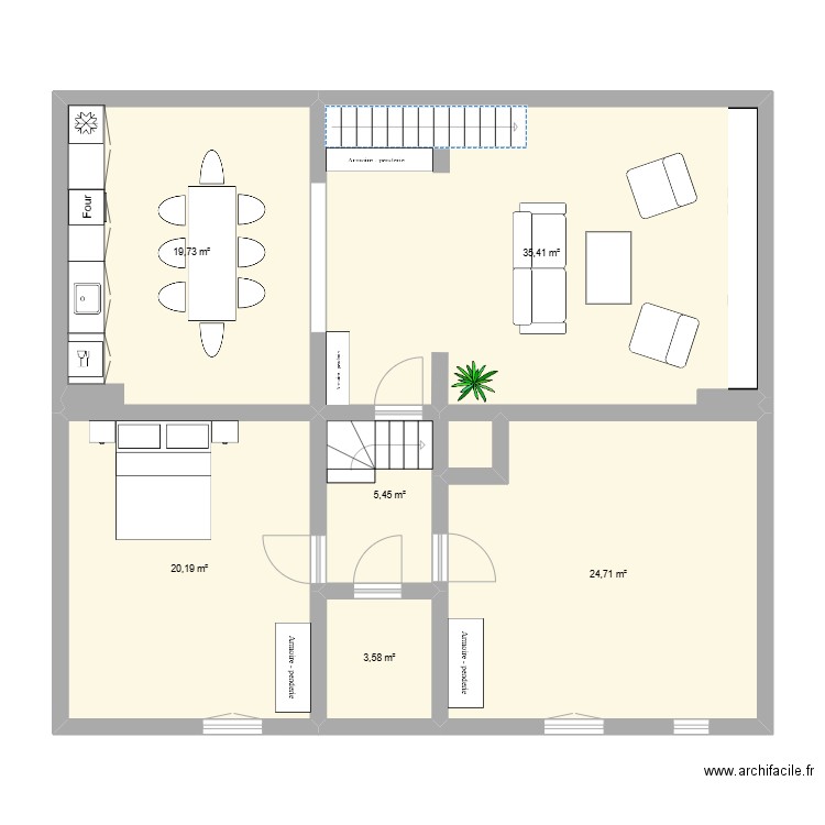 Maison Nîmes. Plan de 6 pièces et 109 m2