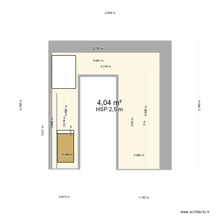 gareau christian. Plan de 1 pièce et 4 m2