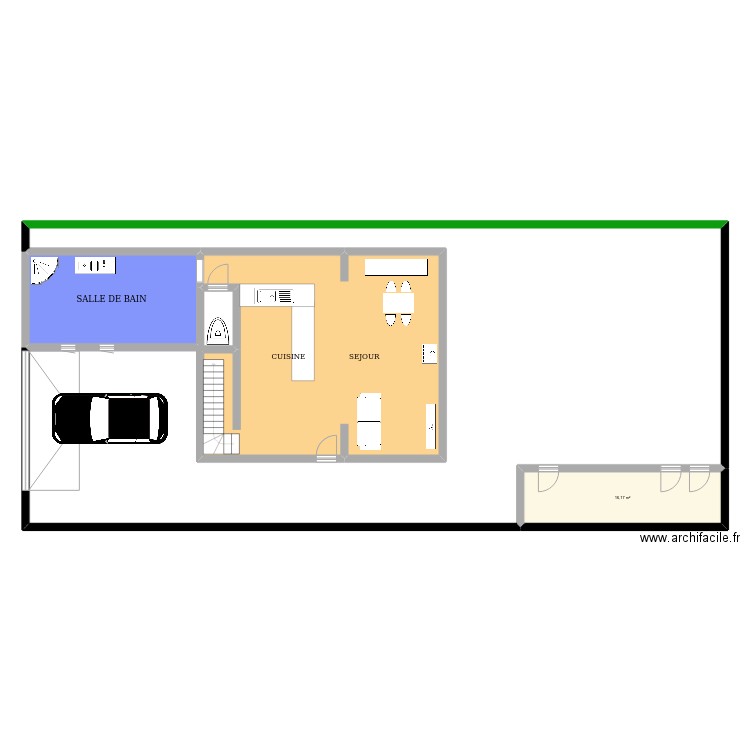 TGD YVAN . Plan de 3 pièces et 108 m2