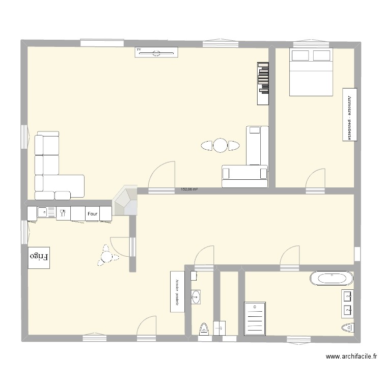 Maison . Plan de 1 pièce et 152 m2