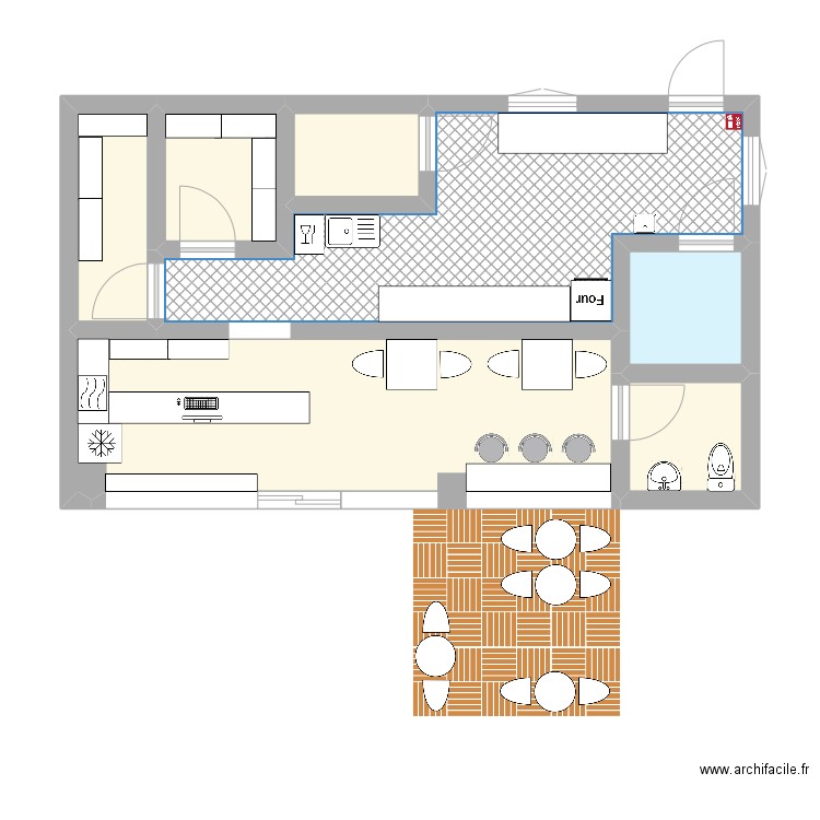 A CROQUER. Plan de 7 pièces et 46 m2