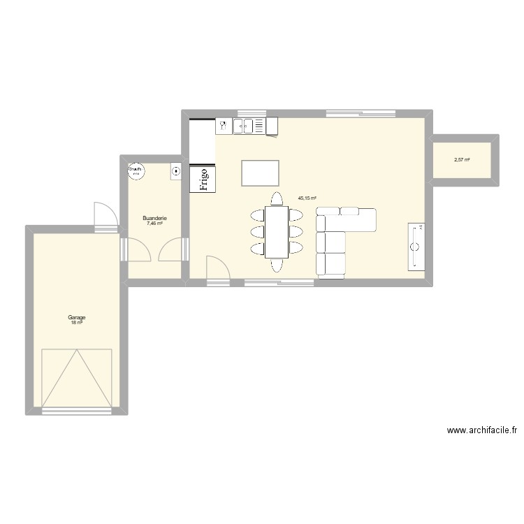 Maison 1. Plan de 4 pièces et 73 m2